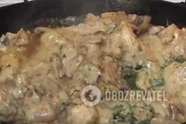 Фрикасе с шампиньонами - Шаг 8 Фрикасе с шампиньонами - Шаг 8