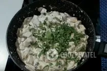 Свиное фрикасе с сыром и сметаной - Шаг 9 Свиное фрикасе с сыром и сметаной - Шаг 9