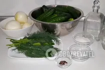 Хрустящий салат из огурцов и лука - Шаг 1 Хрустящий салат из огурцов и лука - Шаг 1