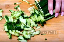 Салат з кальмарами, яйцем та огірком - Крок 4 Салат з кальмарами, яйцем та огірком - Крок 4