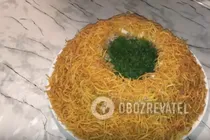 Салат "Гніздо глухаря" з м'ясом - Крок 15 Салат "Гніздо глухаря" з м'ясом - Крок 15