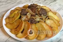 Теплий салат з печінкою та яблуками - Крок 10 Теплий салат з печінкою та яблуками - Крок 10