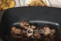 Теплий салат з печінкою та яблуками - Крок 7 Теплий салат з печінкою та яблуками - Крок 7