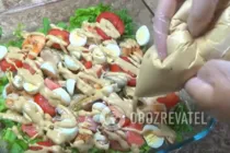 Салат "Цезар" з морепродуктами - Крок 12 Салат "Цезар" з морепродуктами - Крок 12