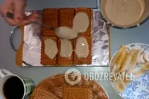 Торт без випічки з печива та бананів - Крок 6 Торт без випічки з печива та бананів - Крок 6
