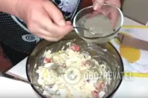 Салат с ананасами, курицей и кукурузой - Шаг 8 Салат с ананасами, курицей и кукурузой - Шаг 8