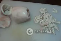 Салат з кальмарами та горошком - Крок 5 Салат з кальмарами та горошком - Крок 5