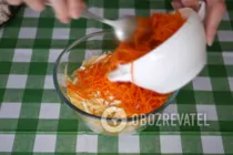 Салат з корейською морквою та курячою грудкою - Крок 7 Салат з корейською морквою та курячою грудкою - Крок 7