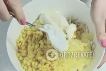 Нежный салат с кальмарами - Шаг 7 Нежный салат с кальмарами - Шаг 7