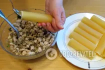 Каннеллони с курицей и грибами под соусом "Марне" - Шаг 12 Каннеллони с курицей и грибами под соусом "Марне" - Шаг 12