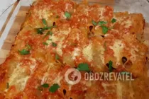 Канелоні з м'ясом під томатним соусом - Крок 7 Канелоні з м'ясом під томатним соусом - Крок 7