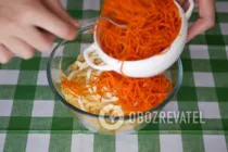 Салат с корейской морковью и с курицей - Шаг 5 Салат с корейской морковью и с курицей - Шаг 5