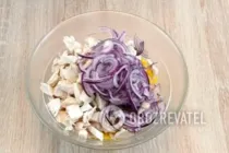 Салат с манго, авокадо и куриной грудкой - Шаг 5 Салат с манго, авокадо и куриной грудкой - Шаг 5