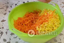 Салат с корейской морковью и консервированной кукурузой - Шаг 5 Салат с корейской морковью и консервированной кукурузой - Шаг 5