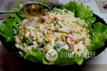 Салат с ветчиной и кукурузой - Шаг 6 Салат с ветчиной и кукурузой - Шаг 6