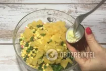 Салат з крабовими паличками та апельсином - Крок 6 Салат з крабовими паличками та апельсином - Крок 6