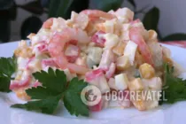 Салат с креветками и крабовыми палочками - Шаг 7 Салат с креветками и крабовыми палочками - Шаг 7