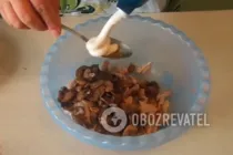 Салат с корейской морковью курицей и грибами - Шаг 7 Салат с корейской морковью курицей и грибами - Шаг 7