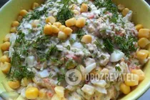 Салат з сардиною та кукурудзою - Крок 8 Салат з сардиною та кукурудзою - Крок 8