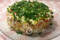 Салат с плавленым сыром и консервированной кукурузой - Шаг 9 Салат с плавленым сыром и консервированной кукурузой - Шаг 9