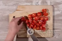Салат "Капрезе" с рукколой - Шаг 4 Салат "Капрезе" с рукколой - Шаг 4