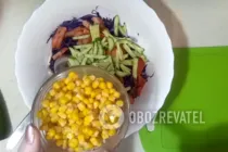 Салат из синей капусты с кукурузой - Шаг 5 Салат из синей капусты с кукурузой - Шаг 5