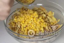 Салат з омлетом і кукурудзою - Крок 5 Салат з омлетом і кукурудзою - Крок 5