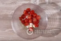 Салат "Капрезе" с рукколой - Шаг 5 Салат "Капрезе" с рукколой - Шаг 5