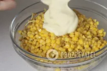 Салат з омлетом і кукурудзою - Крок 6 Салат з омлетом і кукурудзою - Крок 6