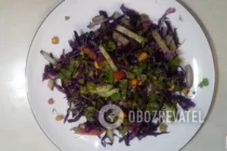 Салат из синей капусты с кукурузой - Шаг 7 Салат из синей капусты с кукурузой - Шаг 7