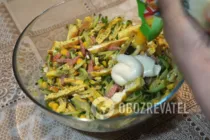 Салат с огурцом и кукурузой - Шаг 7 Салат с огурцом и кукурузой - Шаг 7