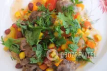 Салат з курячих сердечок і кукурудзи - Крок 9 Салат з курячих сердечок і кукурудзи - Крок 9
