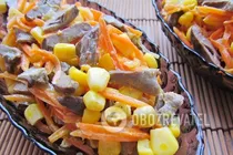 Салат из куриных сердечек с кукурузой - Шаг 7 Салат из куриных сердечек с кукурузой - Шаг 7