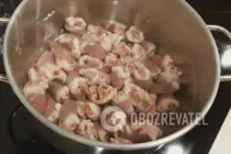 Салат с куриными сердечками и огурцом - Шаг 1 Салат с куриными сердечками и огурцом - Шаг 1
