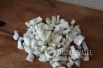 Салат з курячими сердечками і печерицями - Крок 3 Салат з курячими сердечками і печерицями - Крок 3