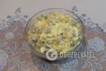Салат с куриными сердечками и сыром - Шаг 8 Салат с куриными сердечками и сыром - Шаг 8