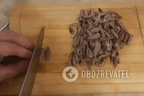 Салат с куриными сердечками и огурцом - Шаг 5 Салат с куриными сердечками и огурцом - Шаг 5