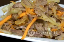 Салат з курячими сердечками і морквою - Крок 8 Салат з курячими сердечками і морквою - Крок 8