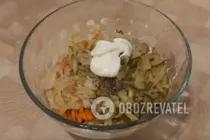 Салат с куриными сердечками и огурцом - Шаг 8 Салат с куриными сердечками и огурцом - Шаг 8