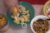 Пісний салат з крабовими паличками - Крок 3 Пісний салат з крабовими паличками - Крок 3