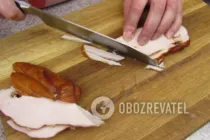 Салат з копченою куркою і ананасами - Крок 2 Салат з копченою куркою і ананасами - Крок 2
