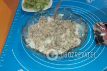 Салат с консервами и рисом - Шаг 2 Салат с консервами и рисом - Шаг 2