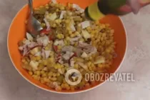 Пісний салат з крабовими паличками - Крок 5 Пісний салат з крабовими паличками - Крок 5