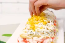 Салат з крабовими паличками на Новий рік - Крок 9 Салат з крабовими паличками на Новий рік - Крок 9