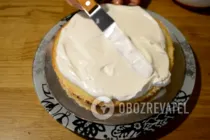 Бісквітний торт з персиками - Крок 11 Бісквітний торт з персиками - Крок 11