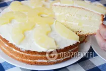 Торт з ананасами та сирним кремом - Крок 10 Торт з ананасами та сирним кремом - Крок 10