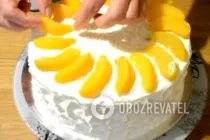 Бісквітний торт з персиками - Крок 14 Бісквітний торт з персиками - Крок 14