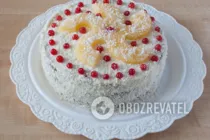 Торт з ананасами та сметанним кремом - Крок 13 Торт з ананасами та сметанним кремом - Крок 13