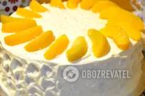 Бісквітний торт з персиками - Крок 15 Бісквітний торт з персиками - Крок 15