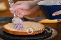 Бісквітний торт з консервованими персиками - Крок 14 Бісквітний торт з консервованими персиками - Крок 14